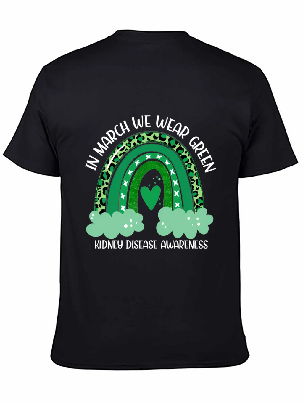 Kidney Disease Awareness Green Rainbow T-Shirt product image 4