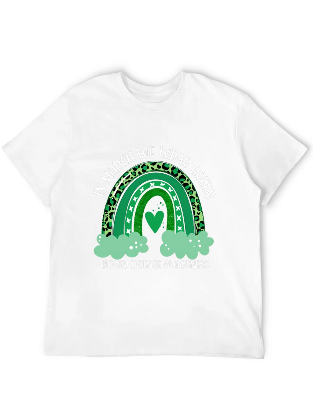 Kidney Disease Awareness Green Rainbow T-Shirt product image 11