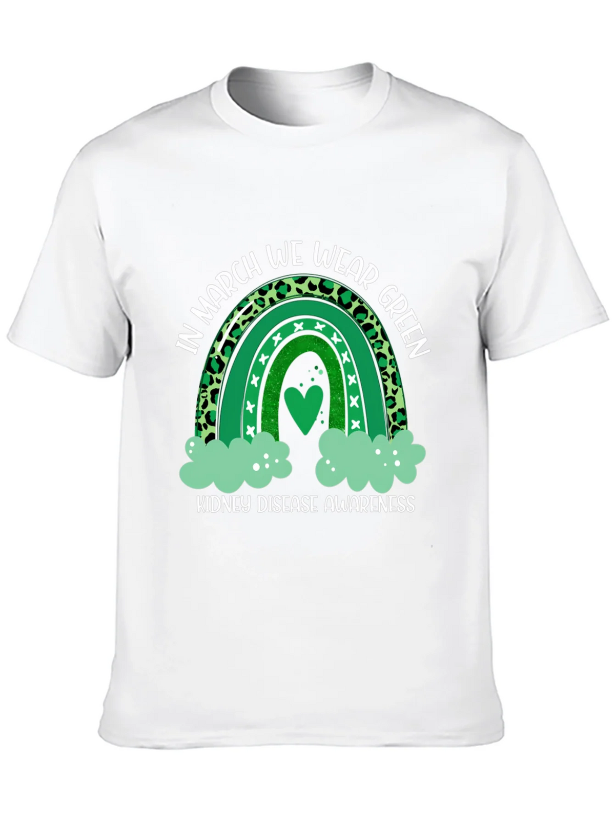 Kidney Disease Awareness Green Rainbow T-Shirt product image 9