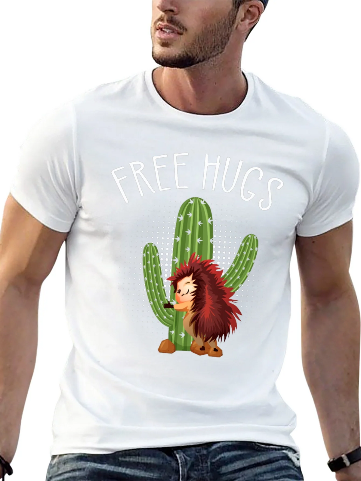 Free Hugs Hedgehog Cactus Graphic Tee product image 8