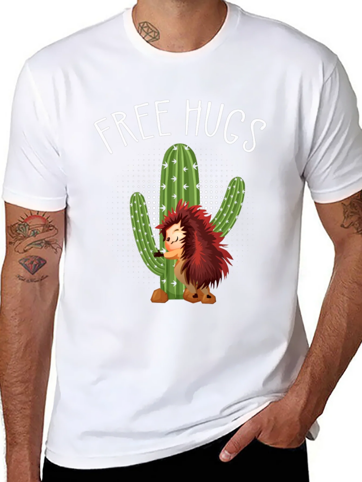 Free Hugs Hedgehog Cactus Graphic Tee product image 4