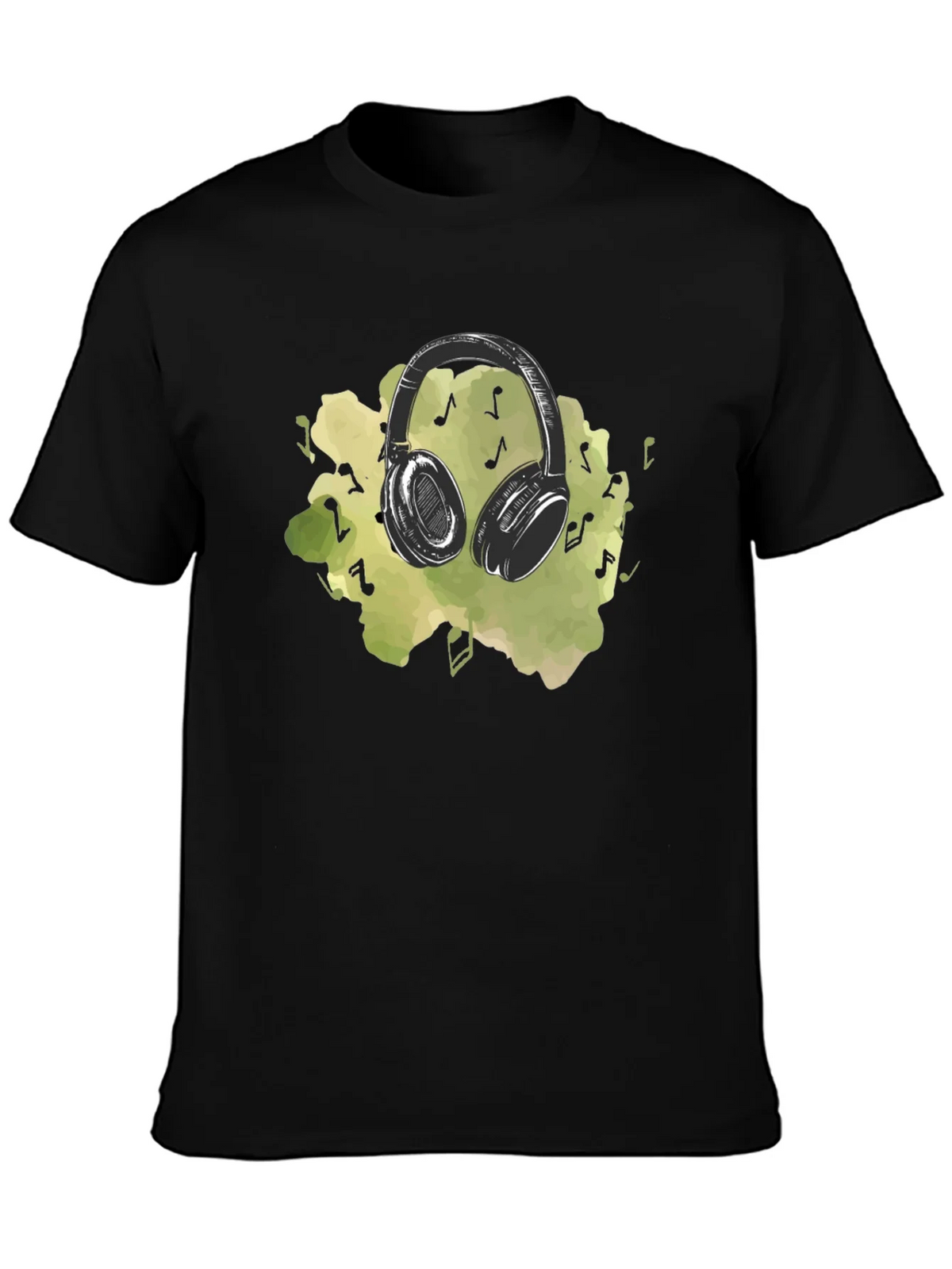 Music Lovers Headphones Graphic Tee - Black product image 1