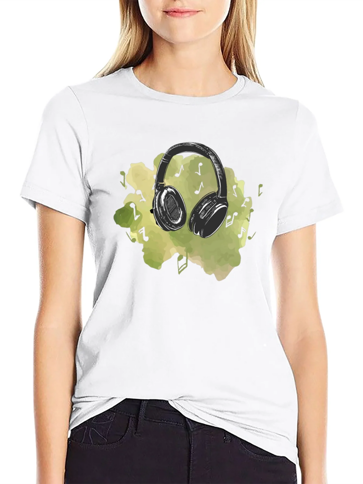 Music Lovers Headphones Graphic Tee - Black product image 4