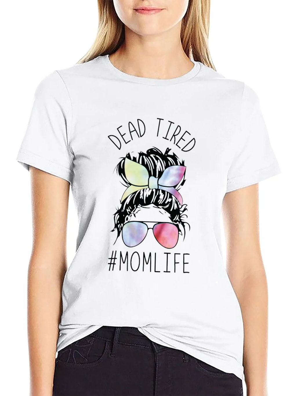 Dead Tired Mom Life T-Shirt - Messy Bun Tee product image 8