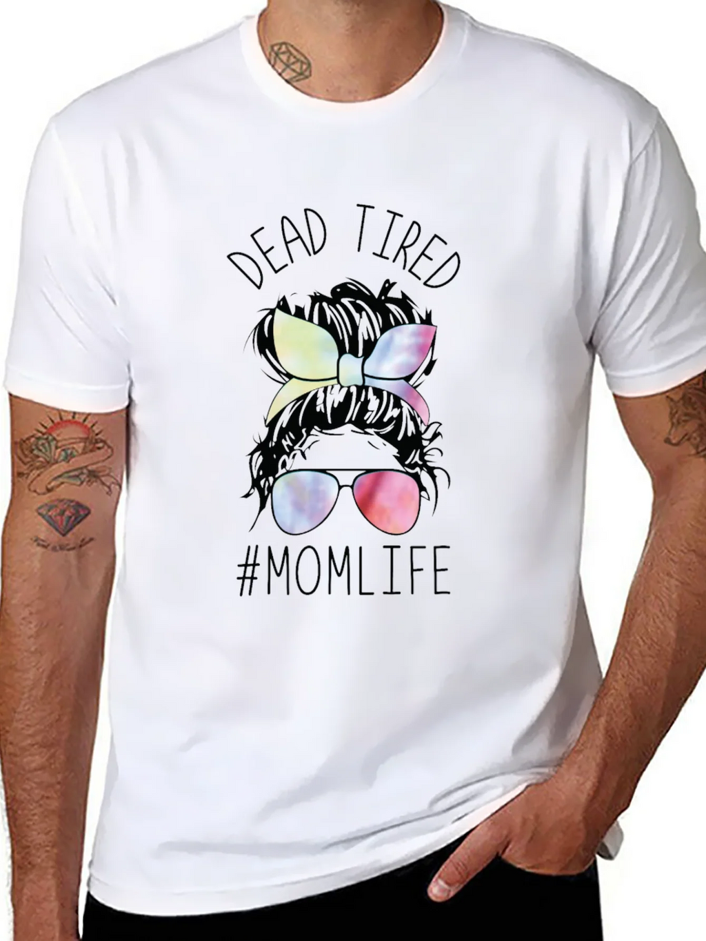 Dead Tired Mom Life T-Shirt - Messy Bun Tee product image 7