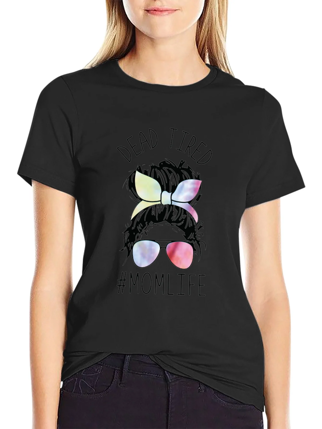 Dead Tired Mom Life T-Shirt - Messy Bun Tee product image 2