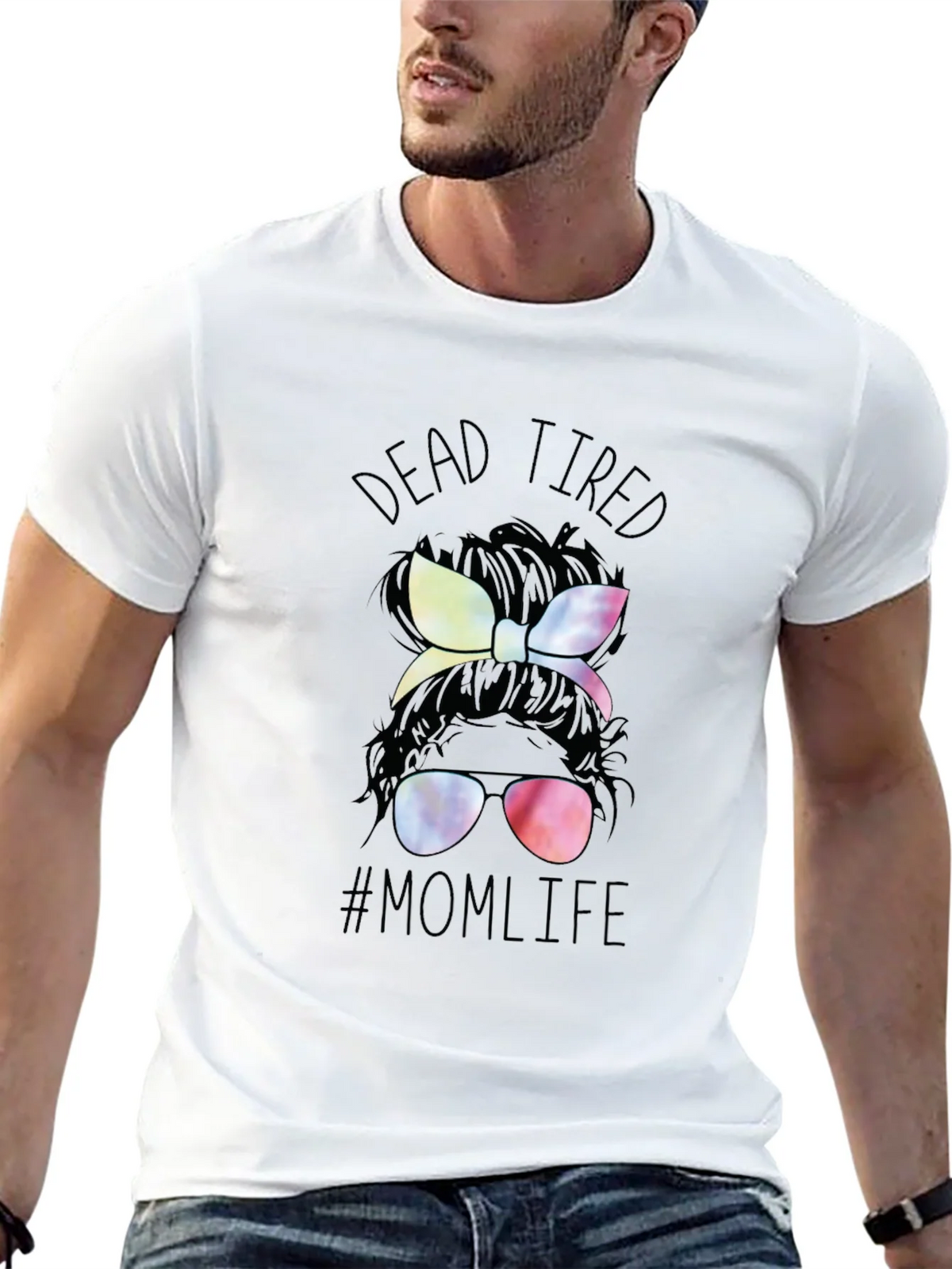 Dead Tired Mom Life T-Shirt - Messy Bun Tee product image 12