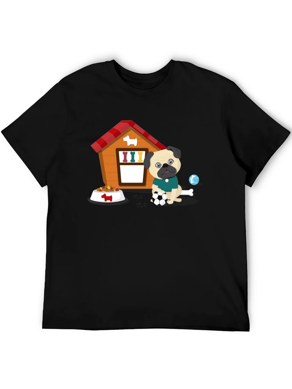 Pug Soccer T-Shirt - Cute Dog & Ball Design product image 2