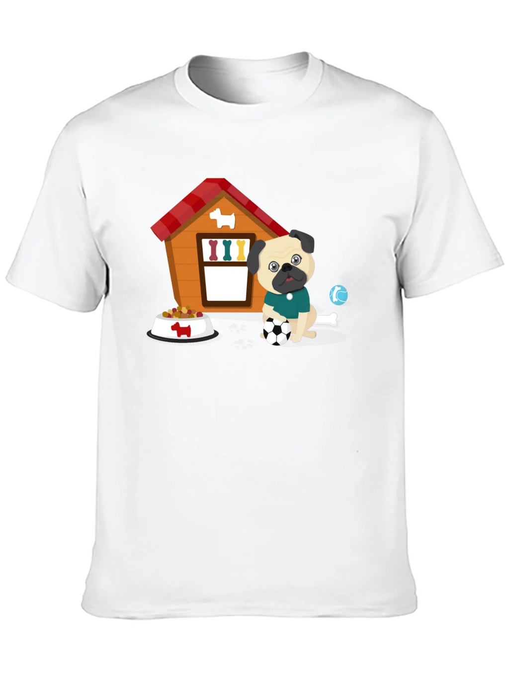Pug Soccer T-Shirt - Cute Dog & Ball Design product image 3