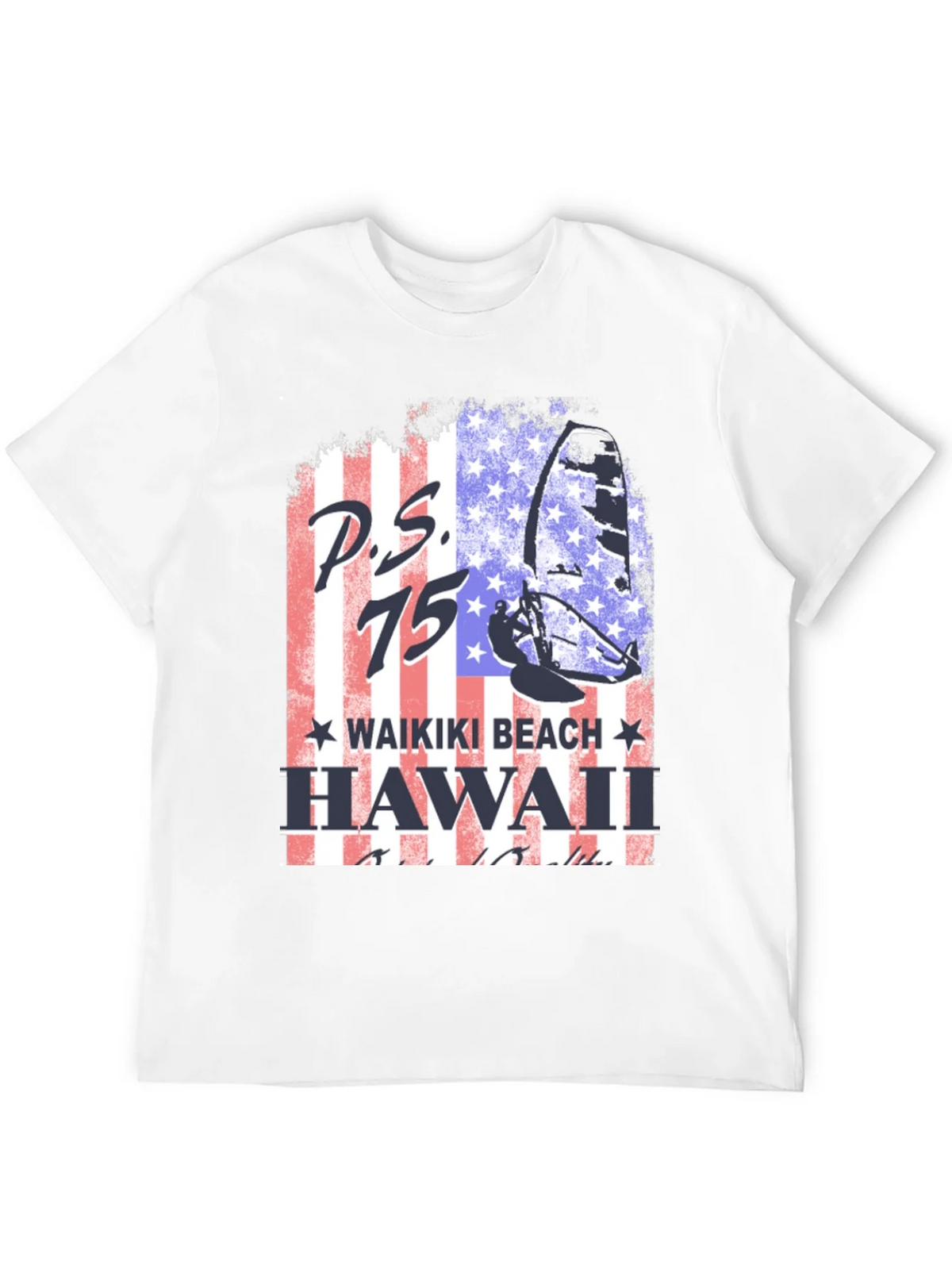 P.S. 75 Waikiki Beach Hawaii Black T-Shirt product image 11