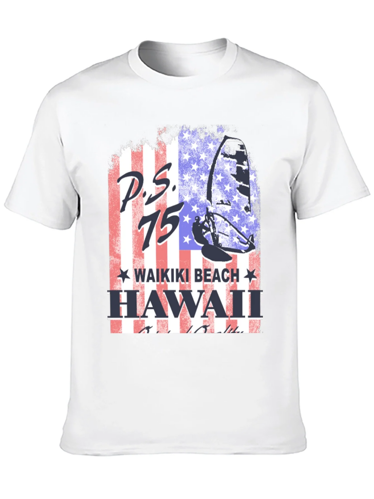 P.S. 75 Waikiki Beach Hawaii Black T-Shirt product image 9