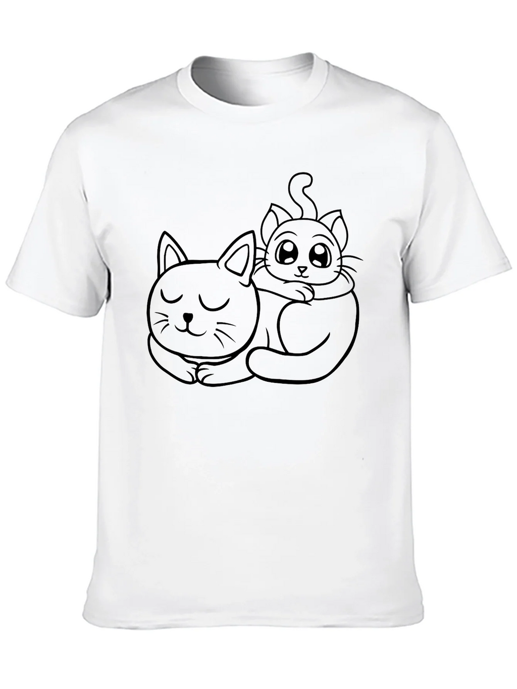 Cute Cats Graphic Tee - Black Casual T-Shirt product image 3