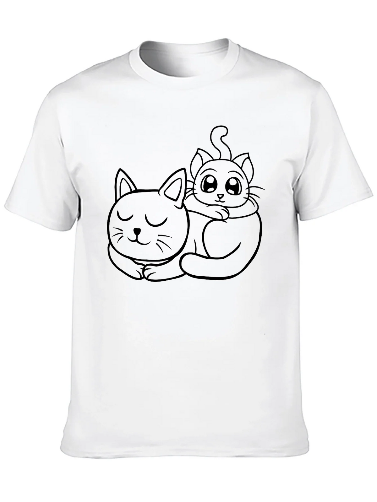Cute Cats Graphic Tee - Black Casual T-Shirt product image 3
