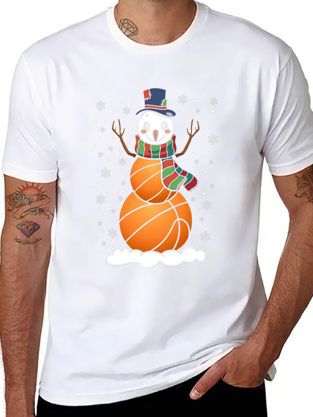 Basketball Snowman Graphic Tee product image 7