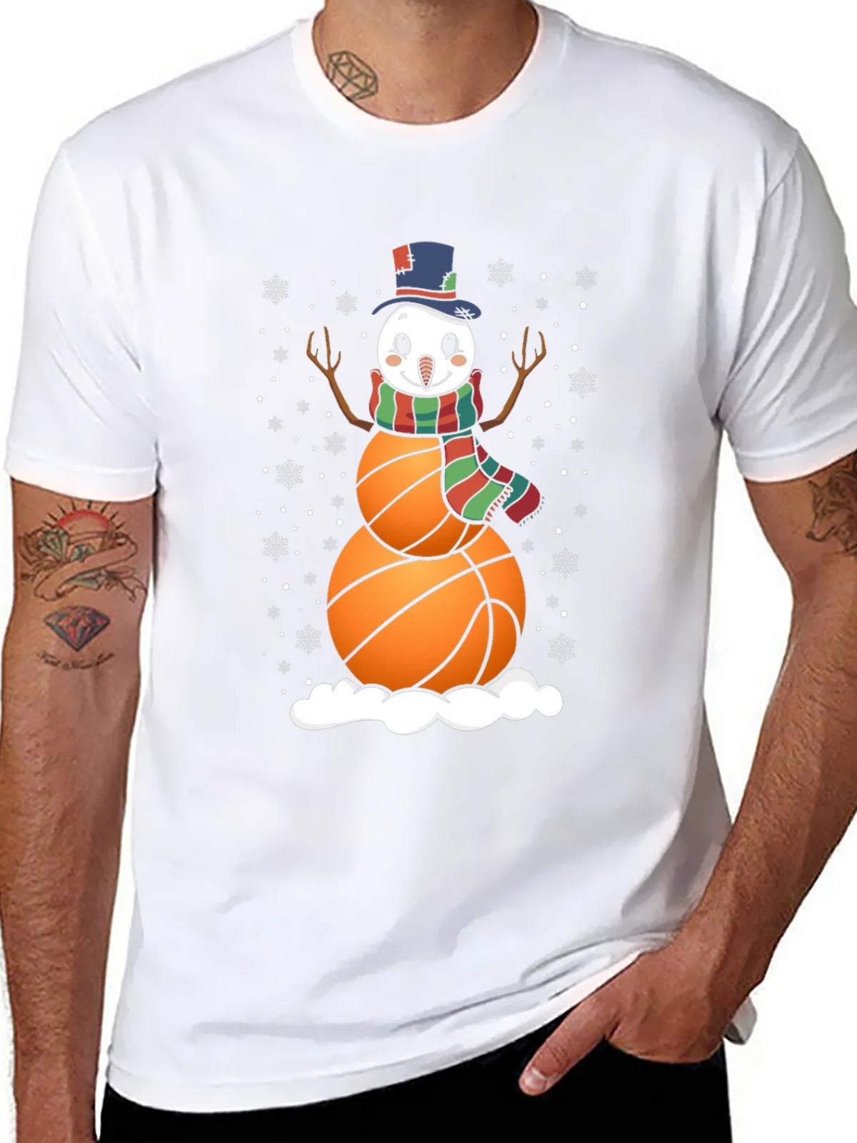 Basketball Snowman Graphic Tee product image 7