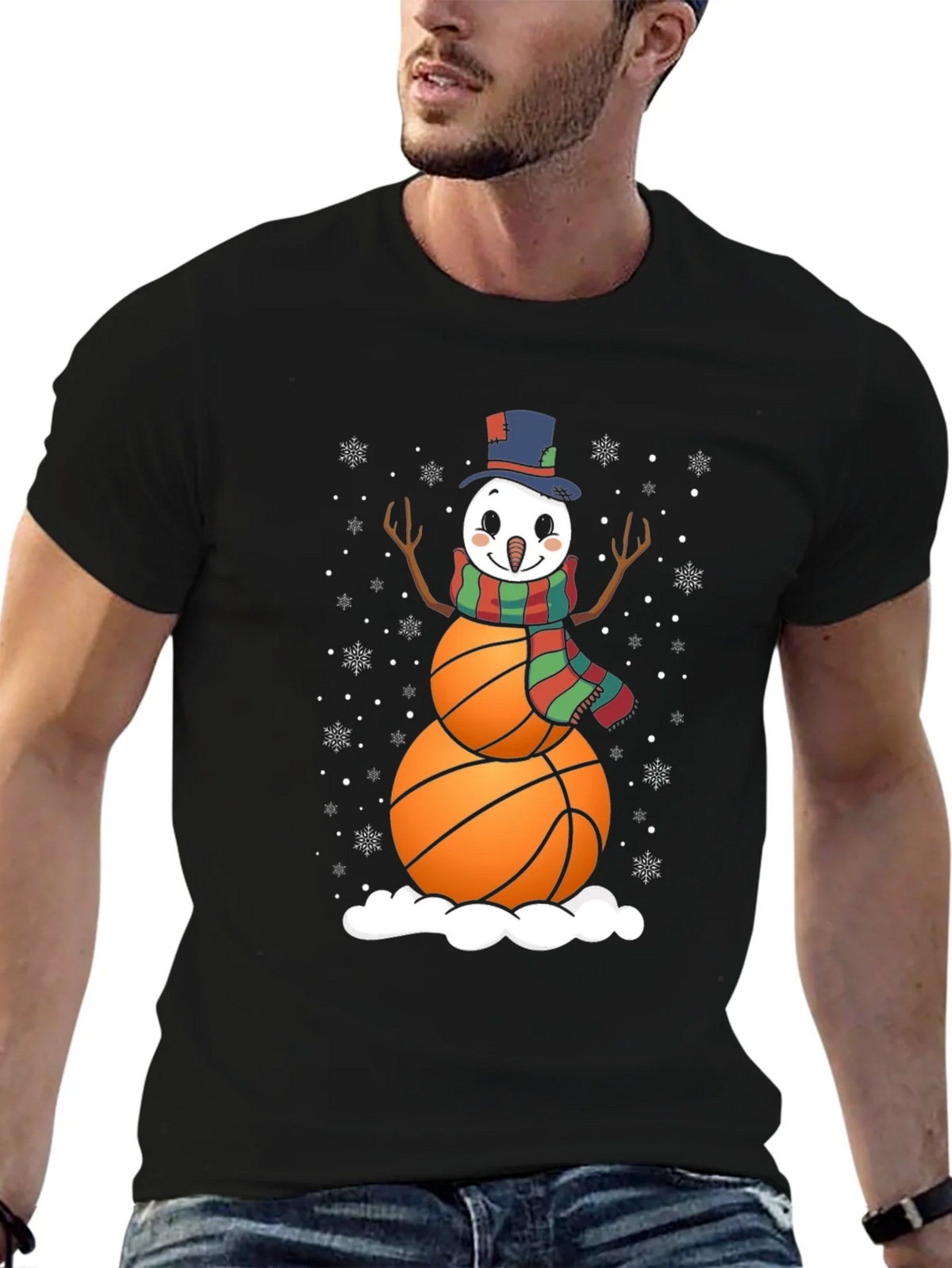 Basketball Snowman Graphic Tee product image 6