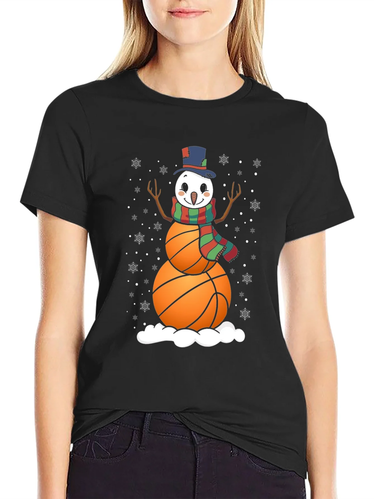 Basketball Snowman Graphic Tee product image 2