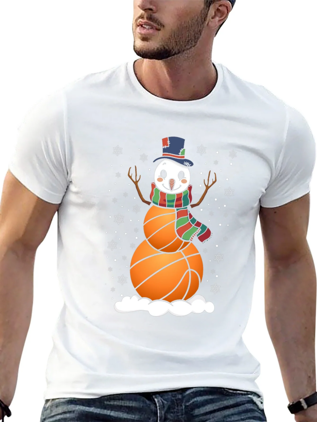 Basketball Snowman Graphic Tee product image 12