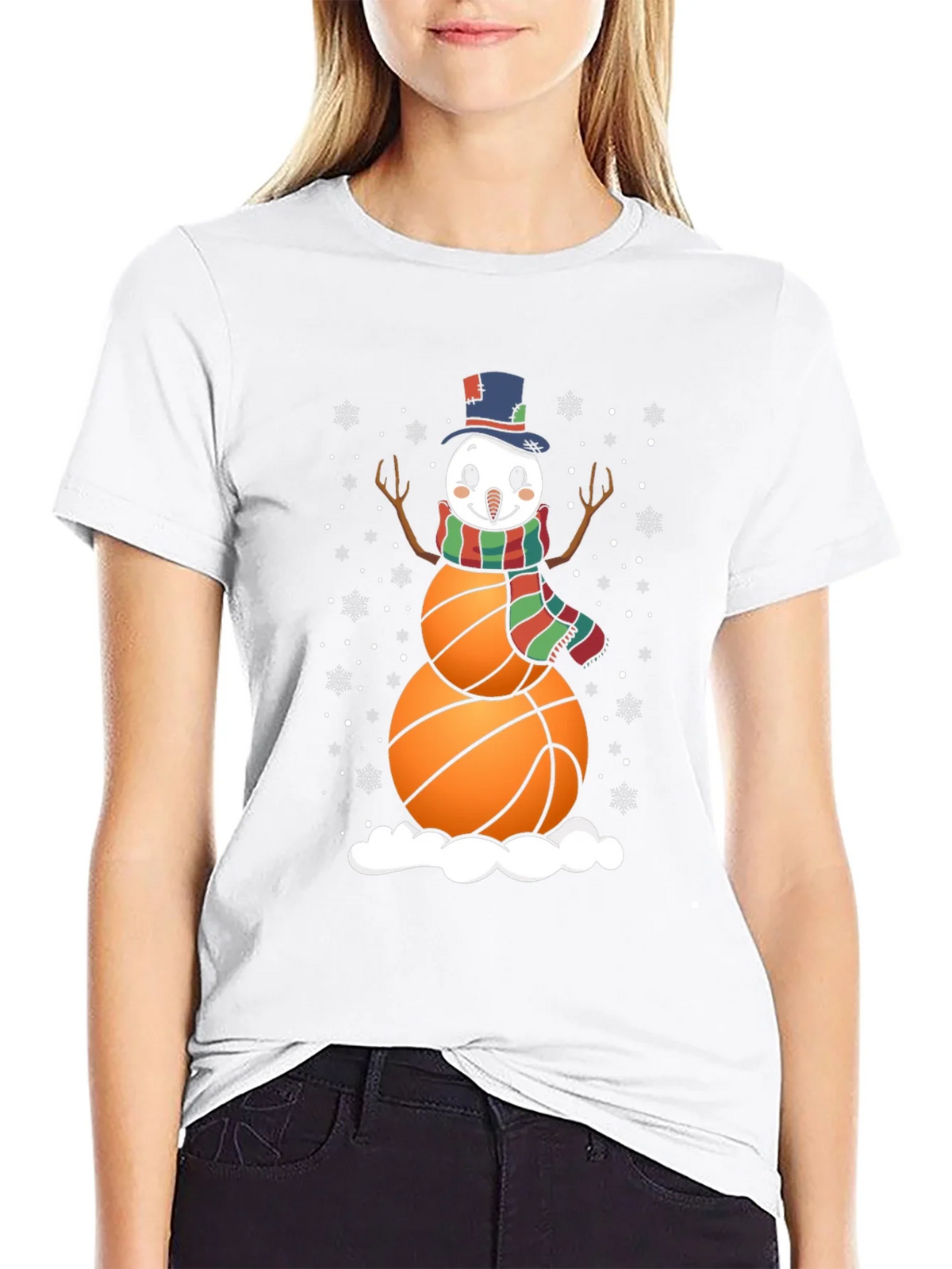 Basketball Snowman Graphic Tee product image 8
