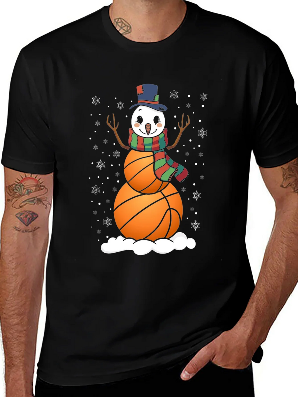 Basketball Snowman Graphic Tee product image 1