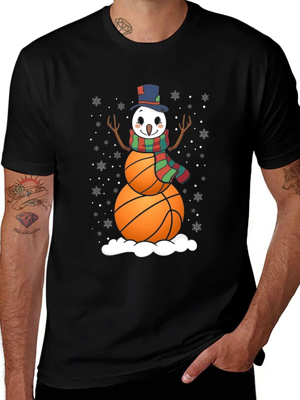 Basketball Snowman Graphic Tee product image 1