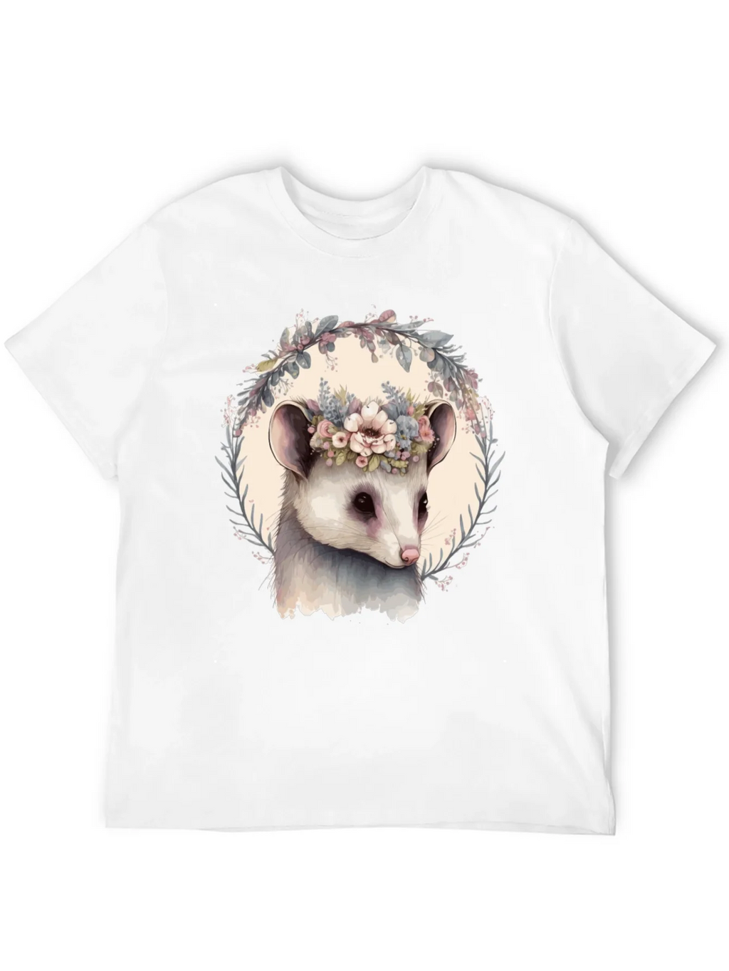 Opossum Floral Wreath T-Shirt - Unique Animal Tee product image 11