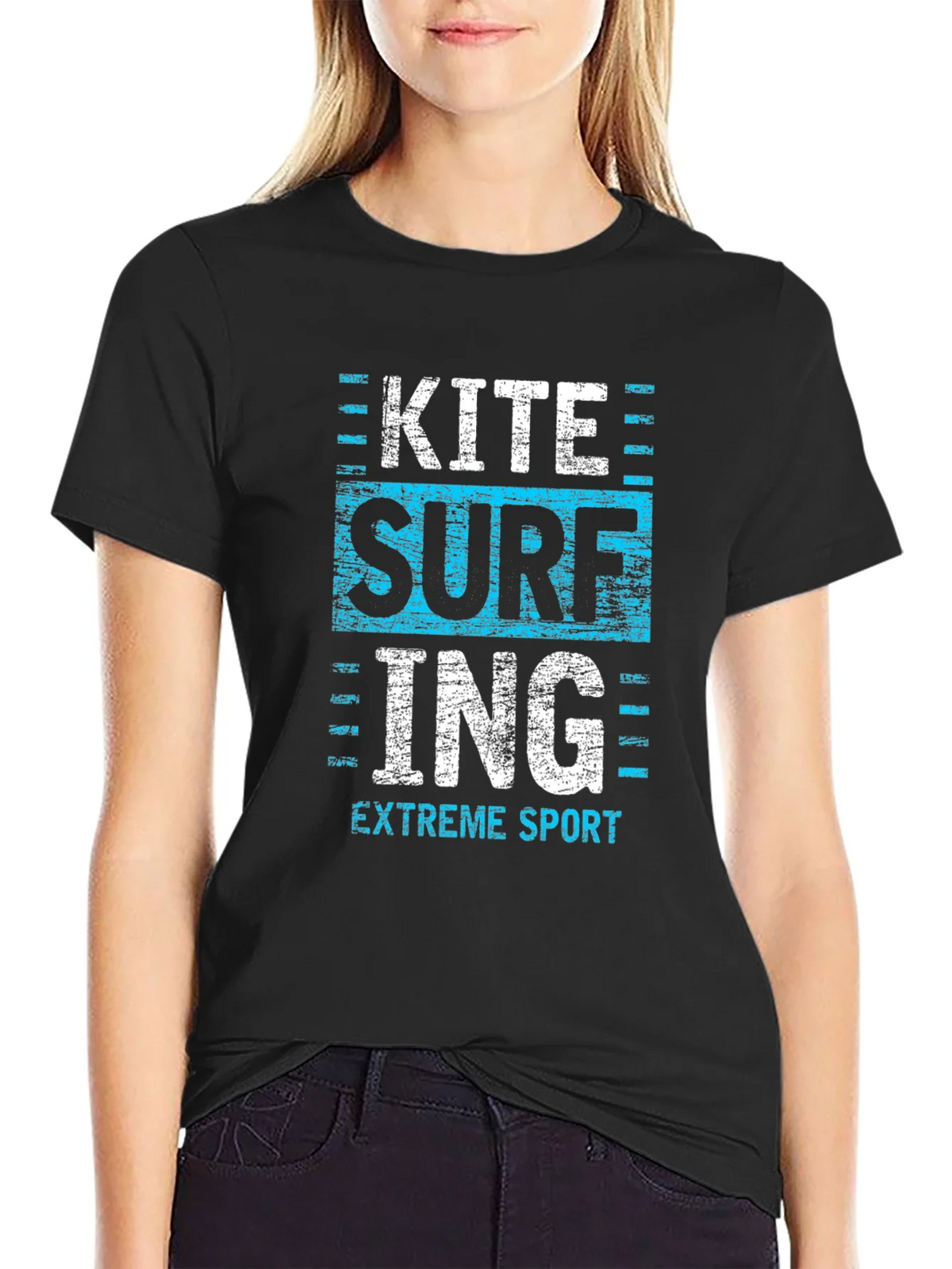 Kite Surfing Extreme Sport Graphic Tee - Black product image 2