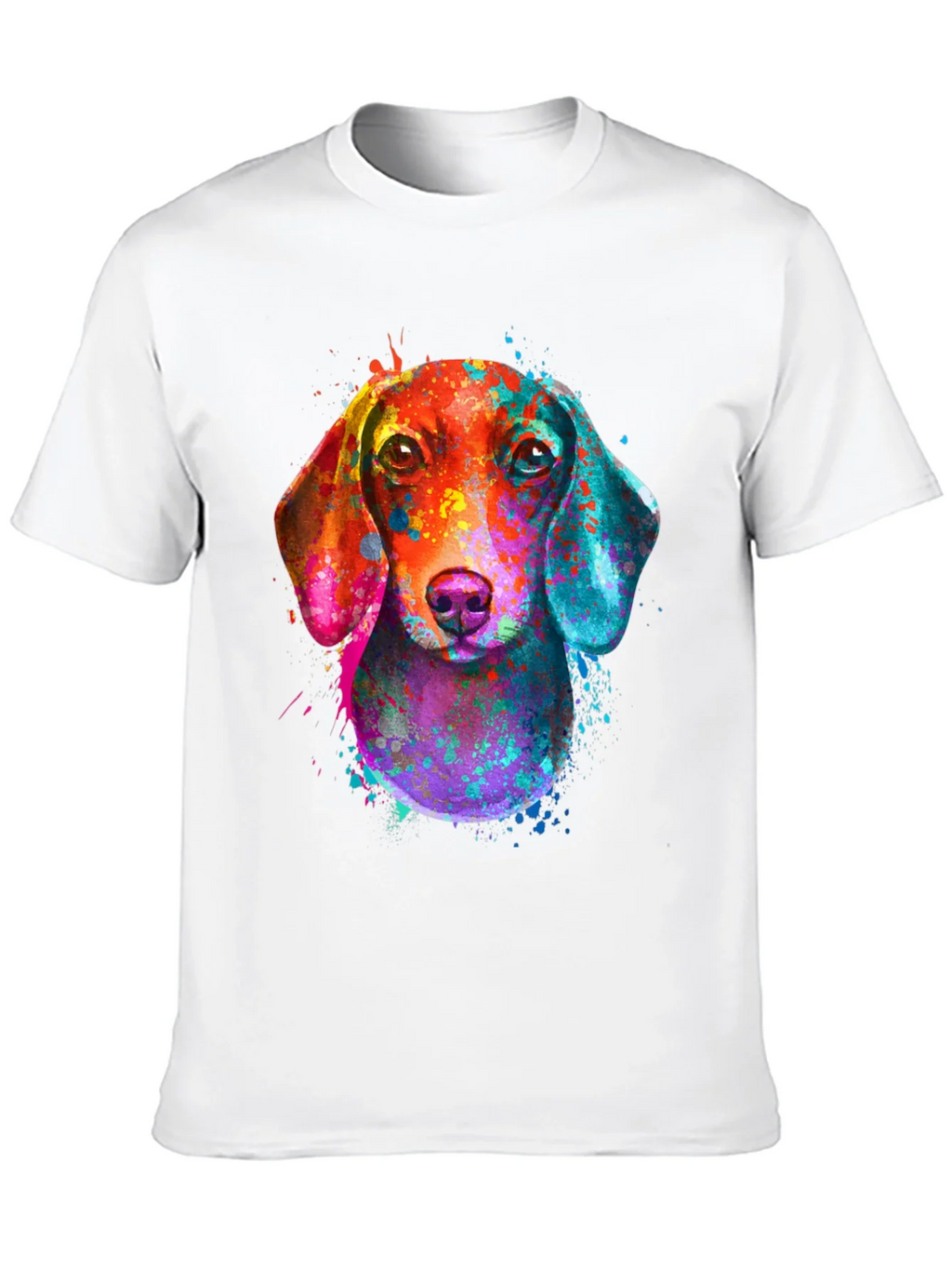 Watercolor Dachshund Print Black T-Shirt product image 6