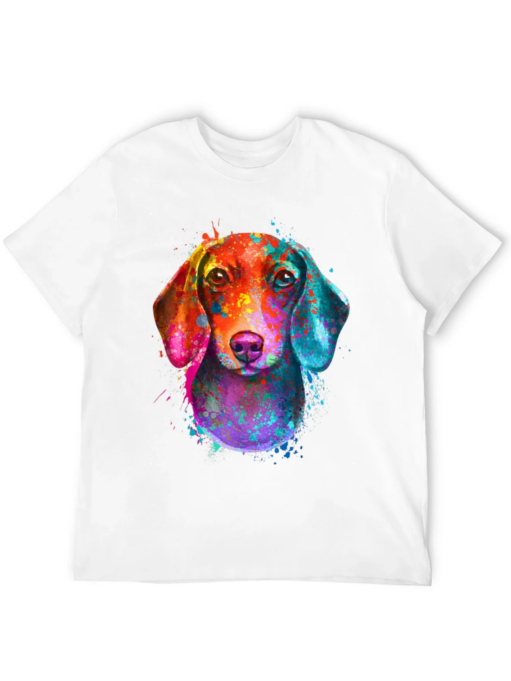 Watercolor Dachshund Print Black T-Shirt product image 8