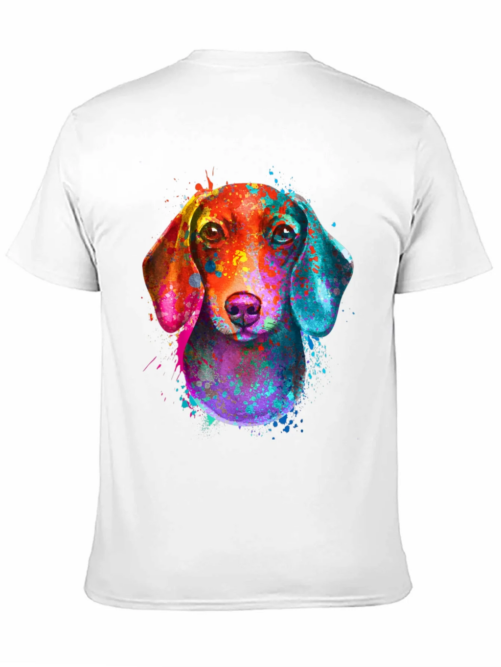 Watercolor Dachshund Print Black T-Shirt product image 7