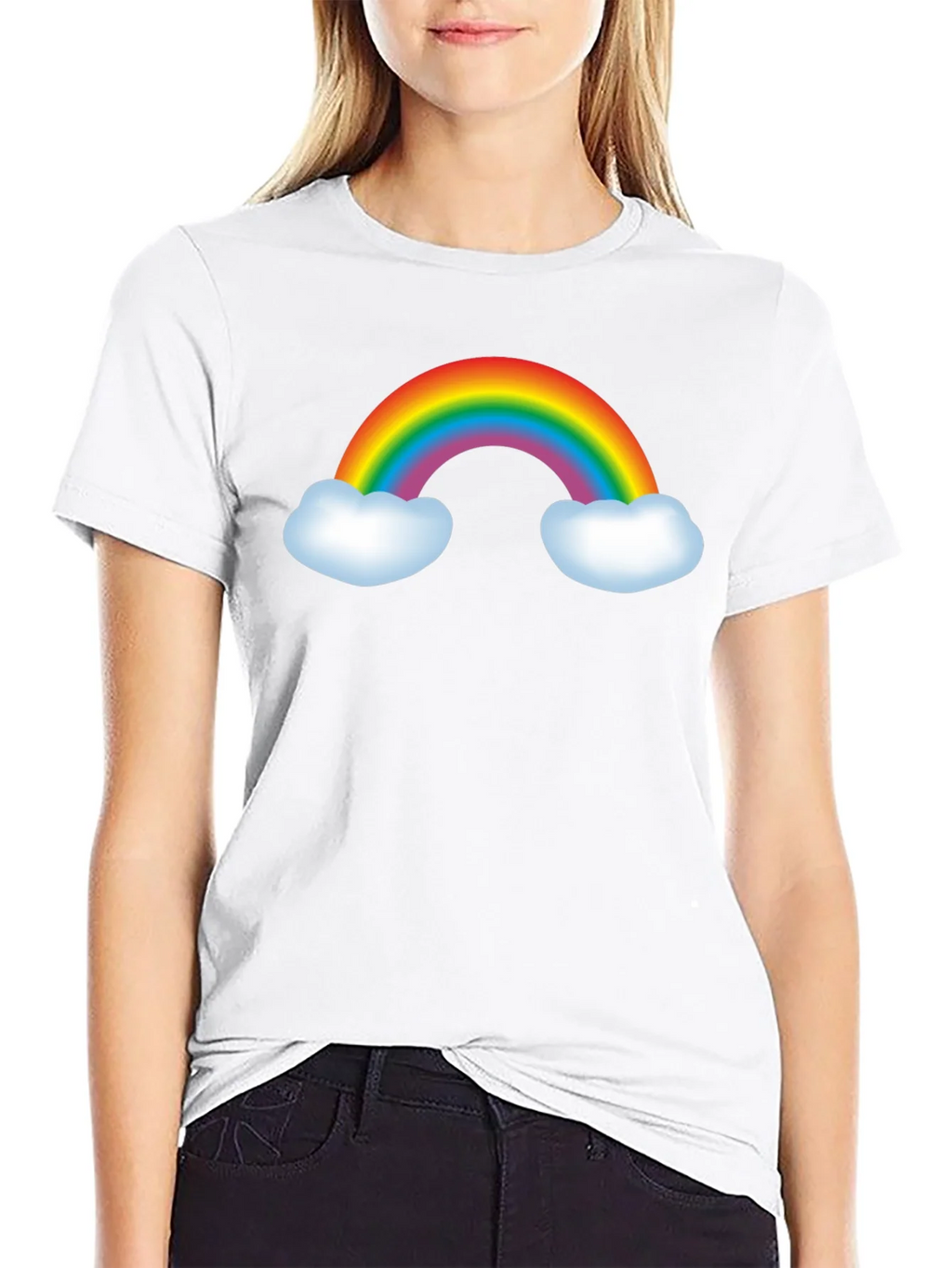 Rainbow Graphic Tee - Black Cotton Blend T-Shirt product image 8