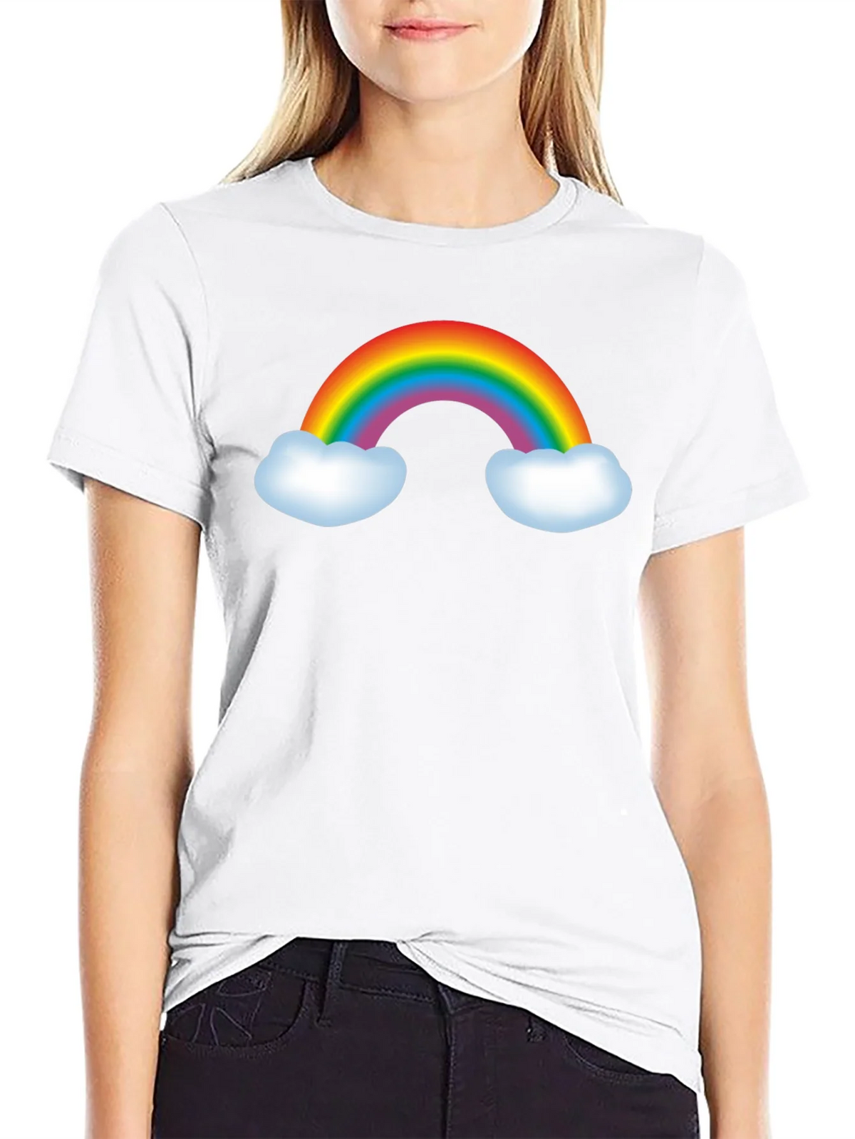Rainbow Graphic Tee - Black Cotton Blend T-Shirt product image 8
