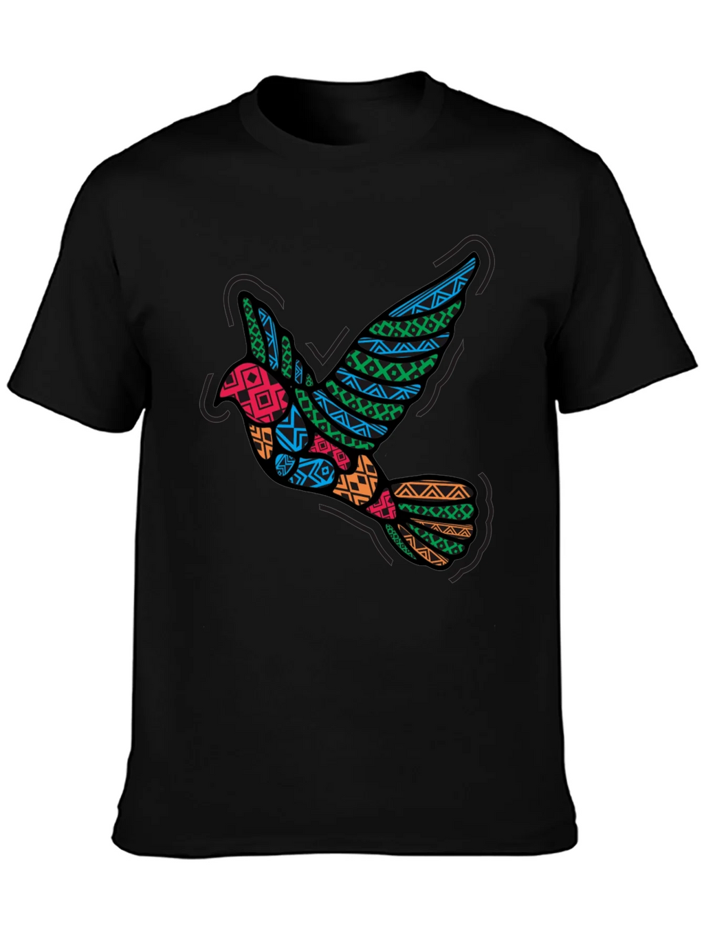 Tribal Dove Graphic Black T-Shirt product image 3