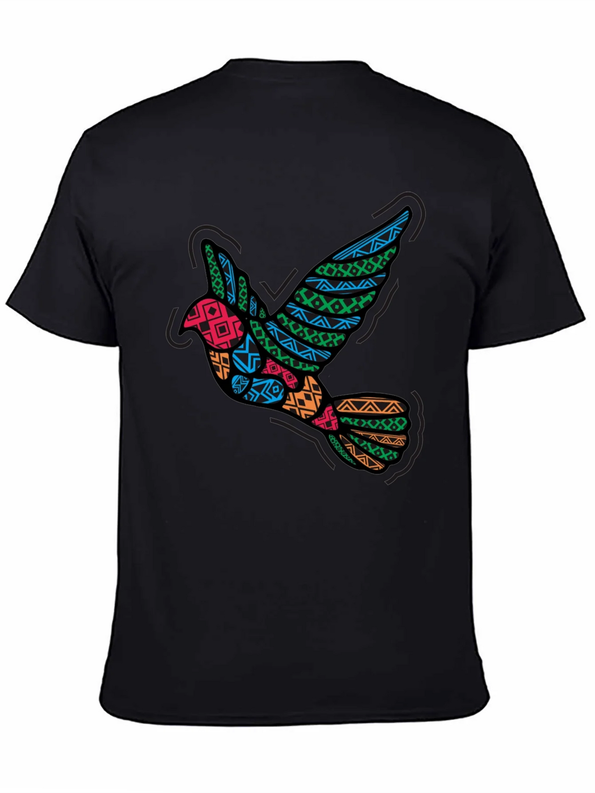 Tribal Dove Graphic Black T-Shirt product image 4