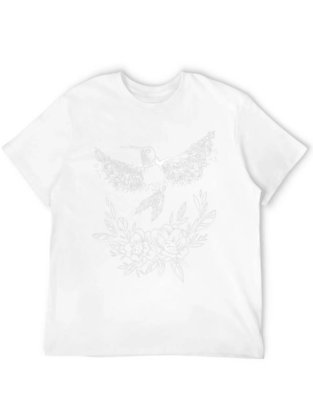 Hummingbird & Floral Graphic Black T-Shirt product image 11