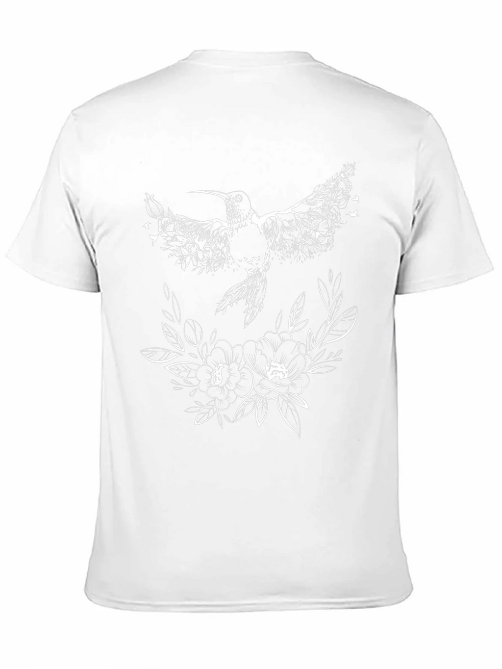 Hummingbird & Floral Graphic Black T-Shirt product image 10