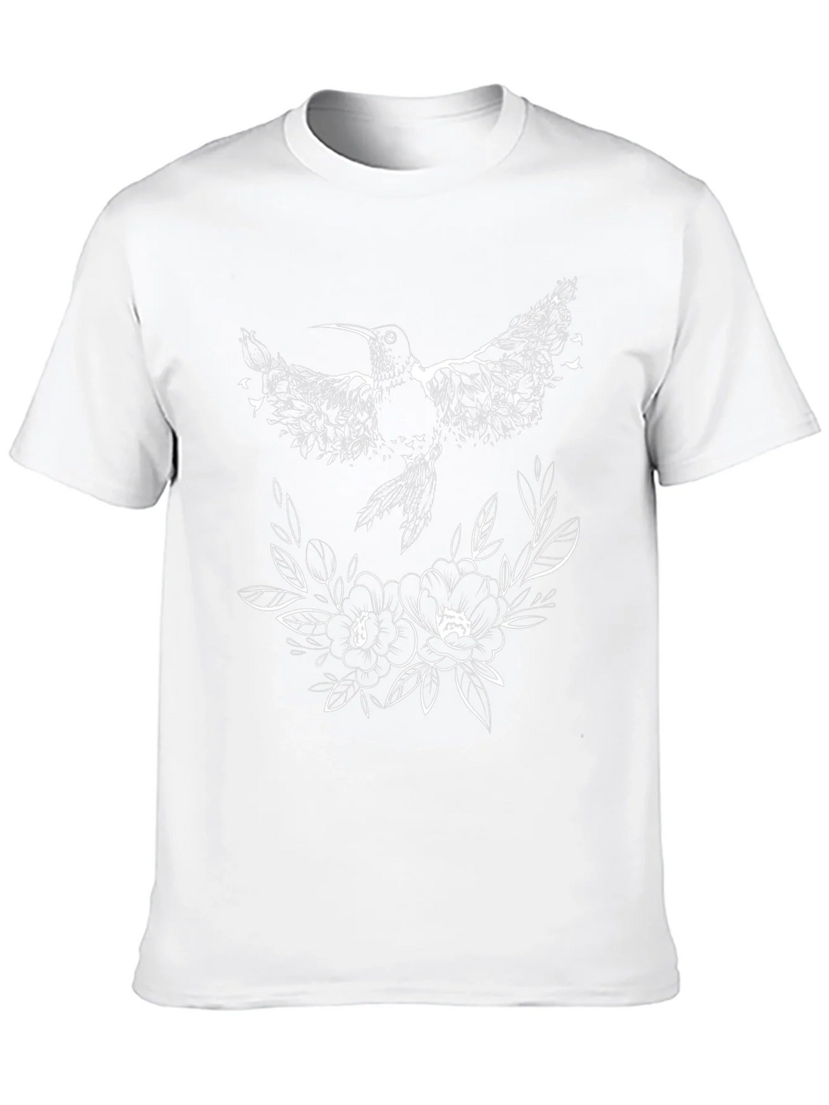 Hummingbird & Floral Graphic Black T-Shirt product image 9