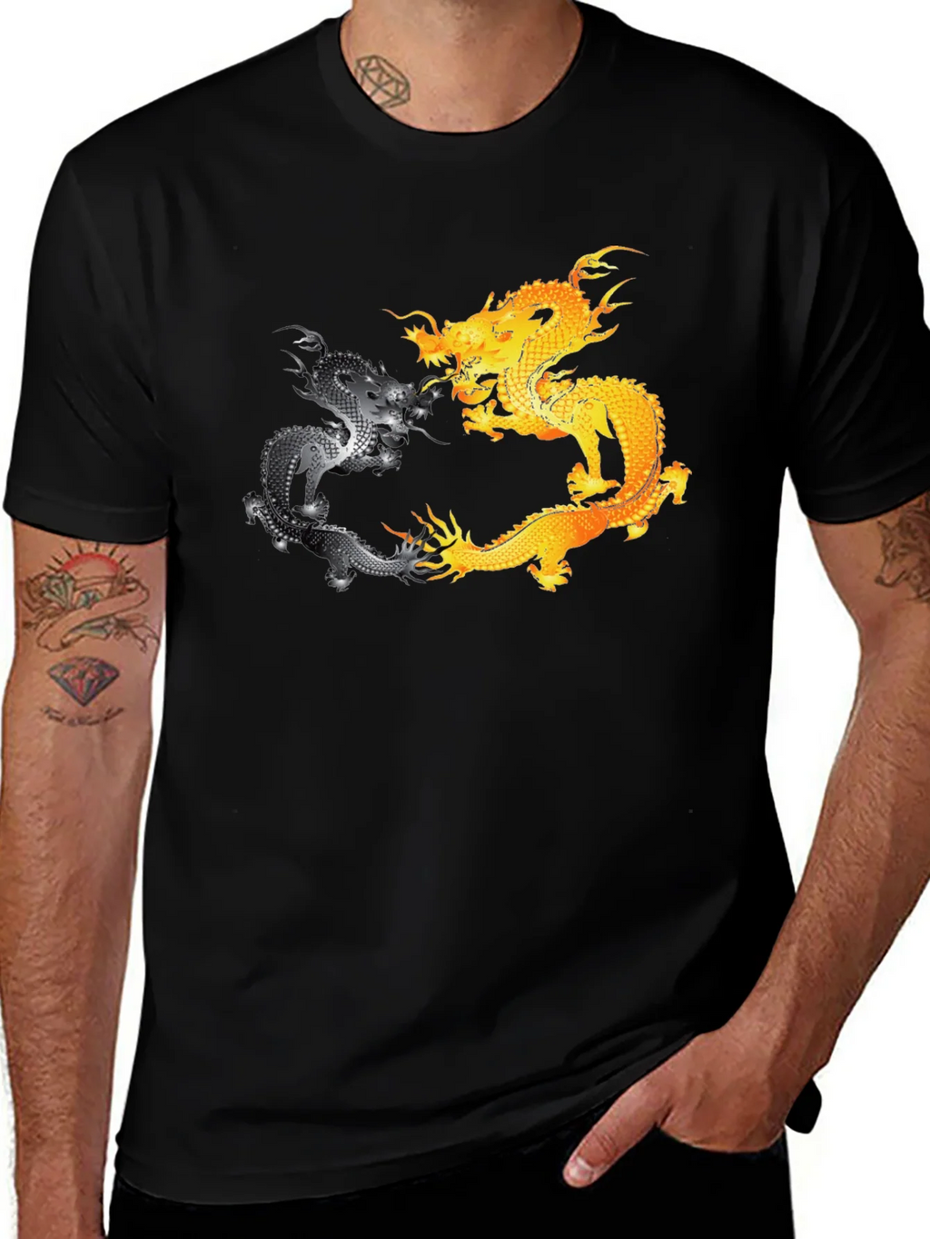 Yin Yang Dragons Graphic T-Shirt product image 1