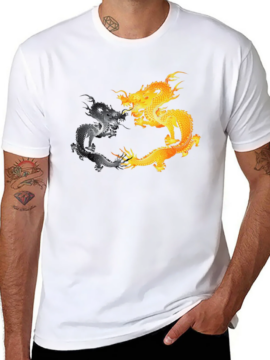 Yin Yang Dragons Graphic T-Shirt product image 6