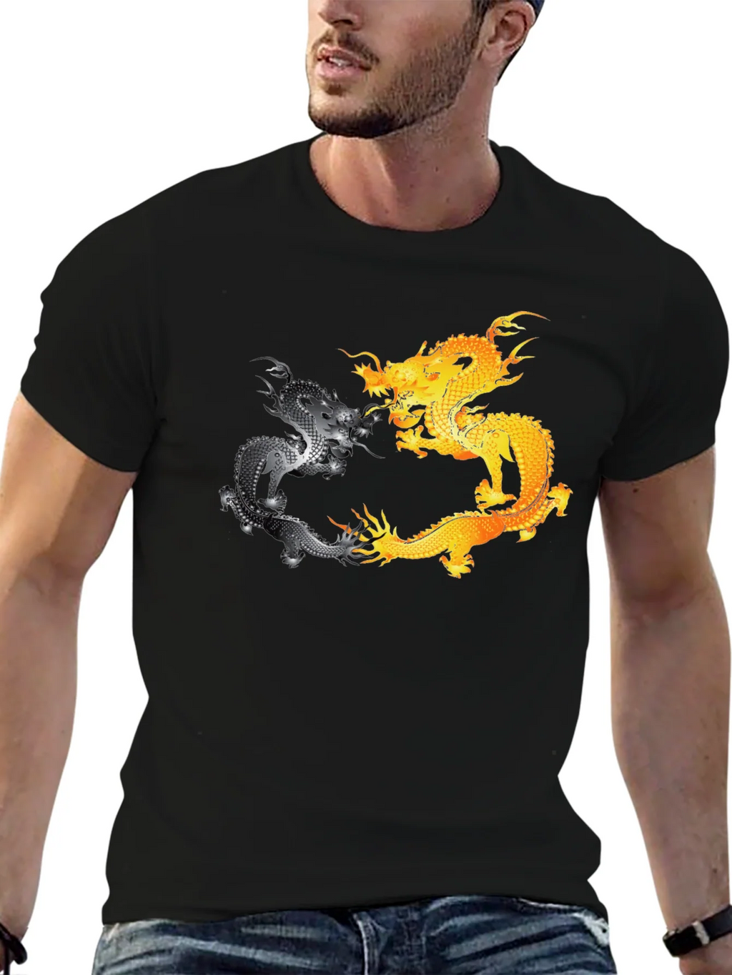 Yin Yang Dragons Graphic T-Shirt product image 5