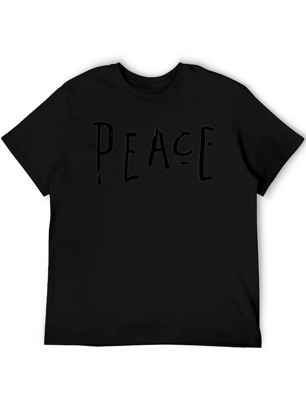 Peace Graphic Black T-Shirt Casual Wear product image 5
