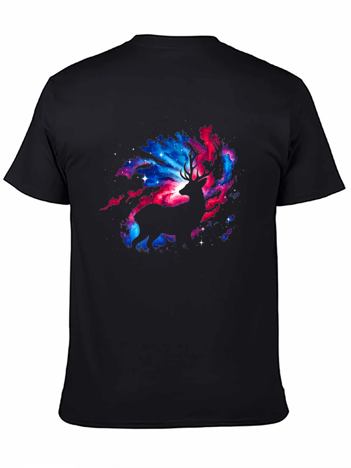 Cosmic Deer Graphic T-Shirt - Black product image 3