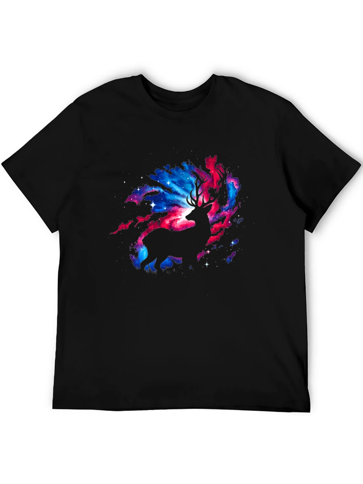 Cosmic Deer Graphic T-Shirt - Black product image 4