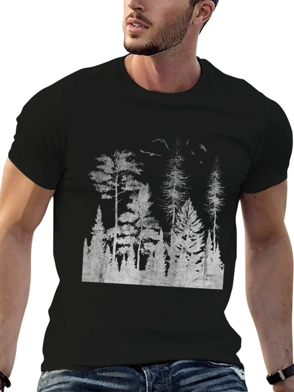 Mens Black Forest Print Tee product image 6