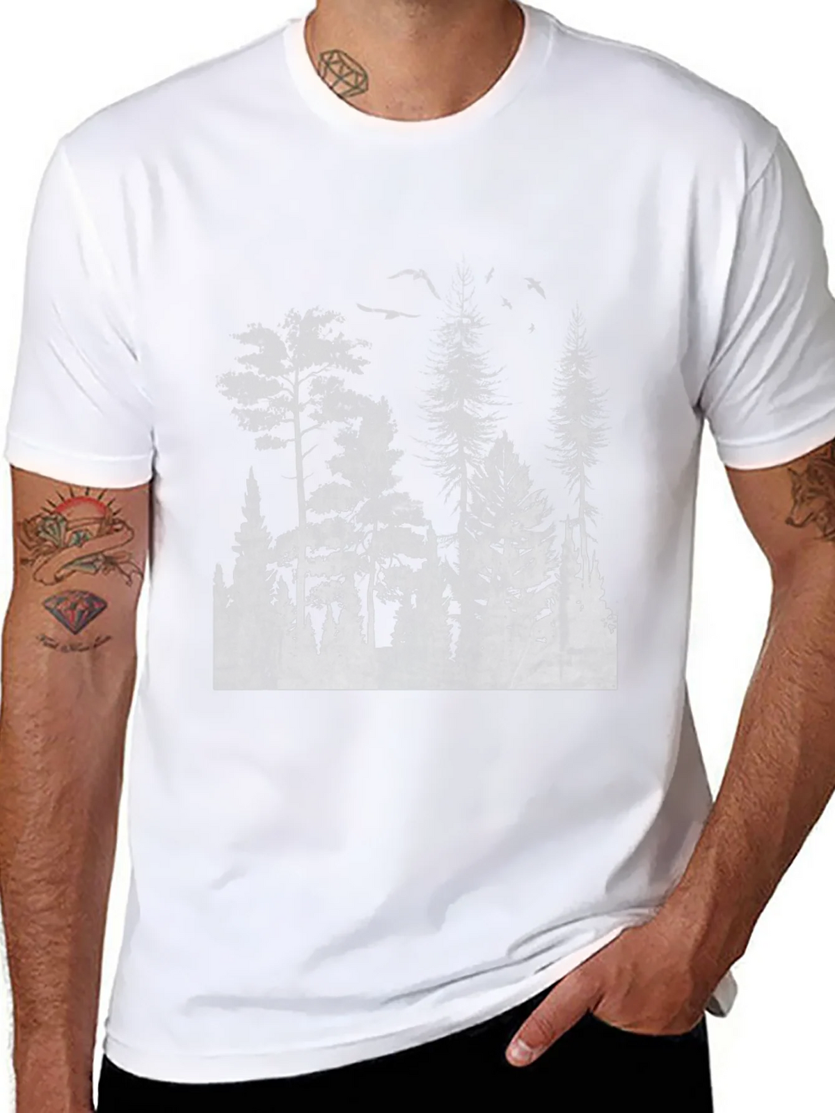 Mens Black Forest Print Tee product image 7