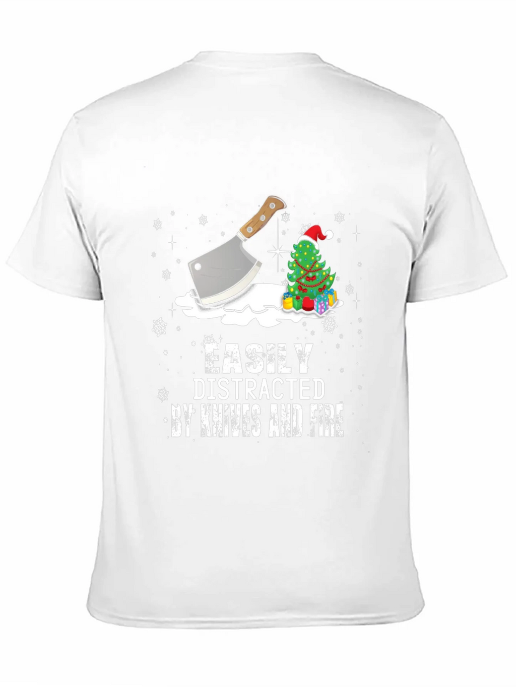 Easily Distracted By Knives and Fire Christmas T-Shirt