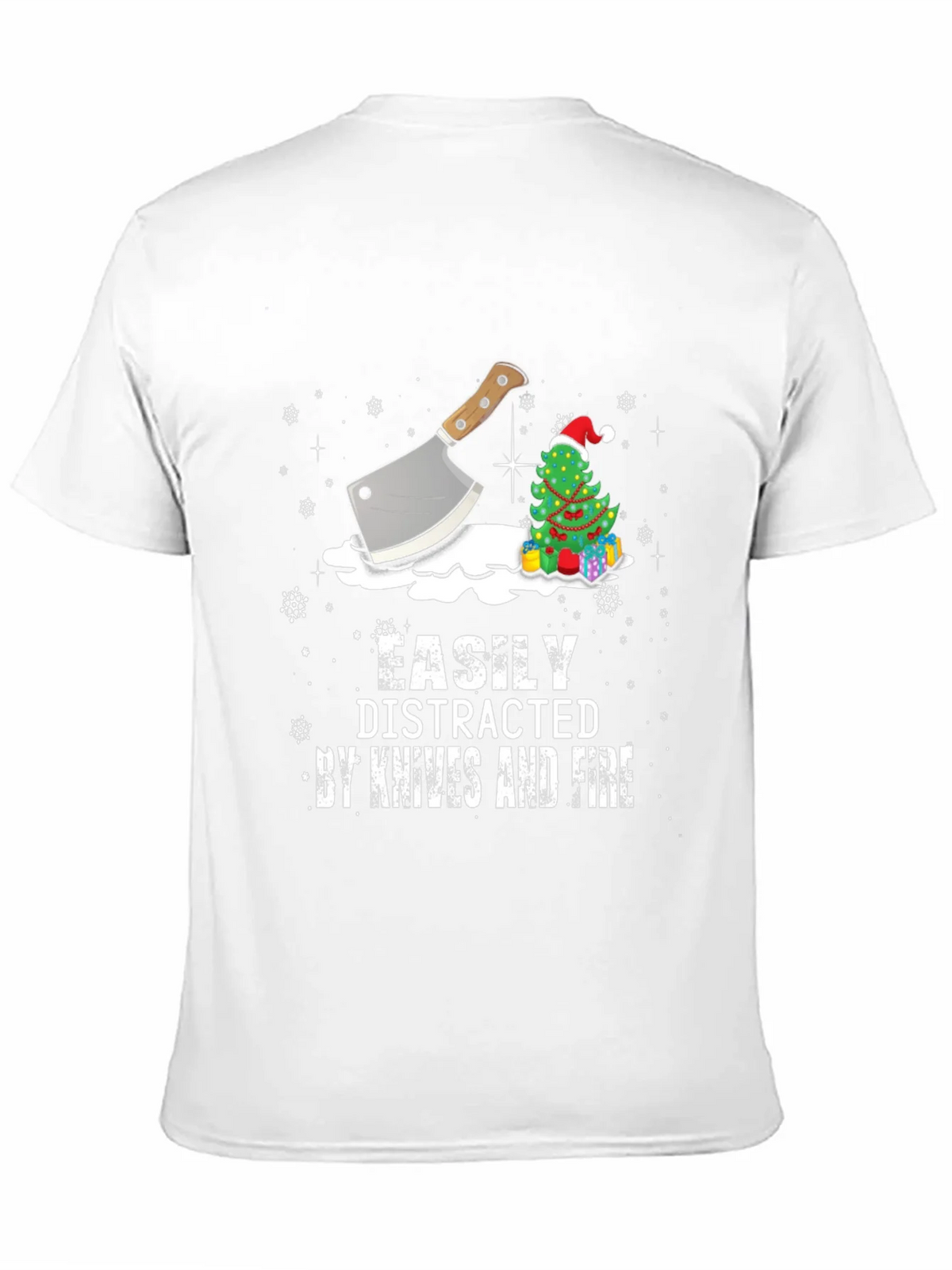 Easily Distracted By Knives and Fire Christmas T-Shirt