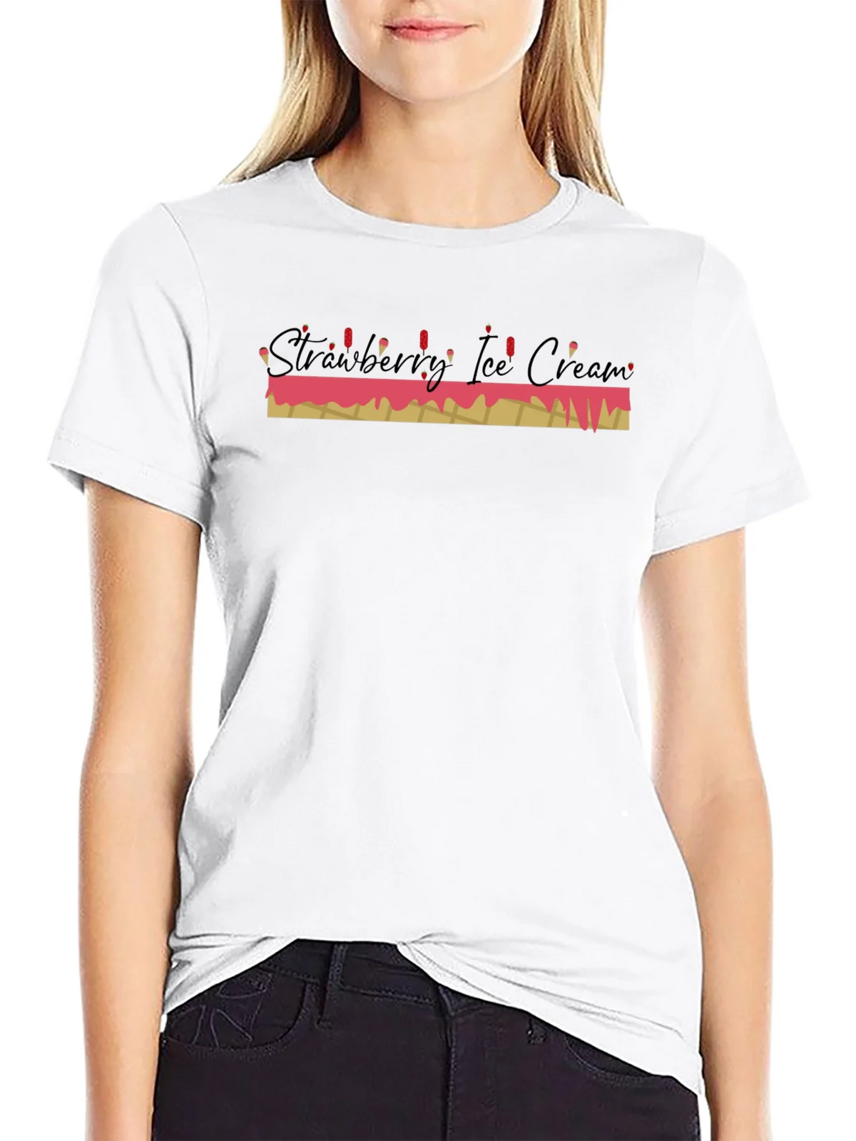 Strawberry Ice Cream Graphic Tee - Black product image 8