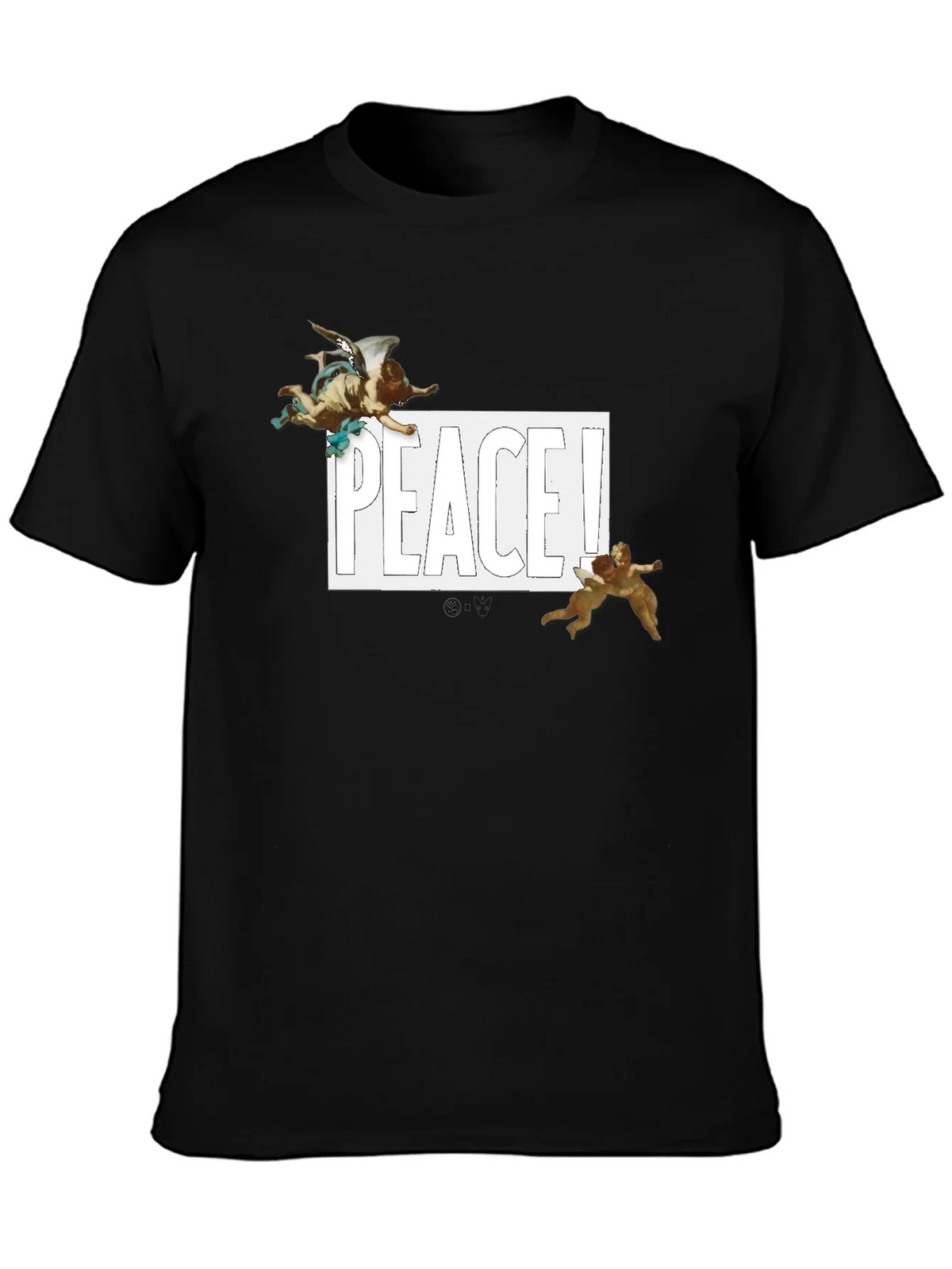 Peace Angel Graphic Tee - Black Cotton T-Shirt product image 3