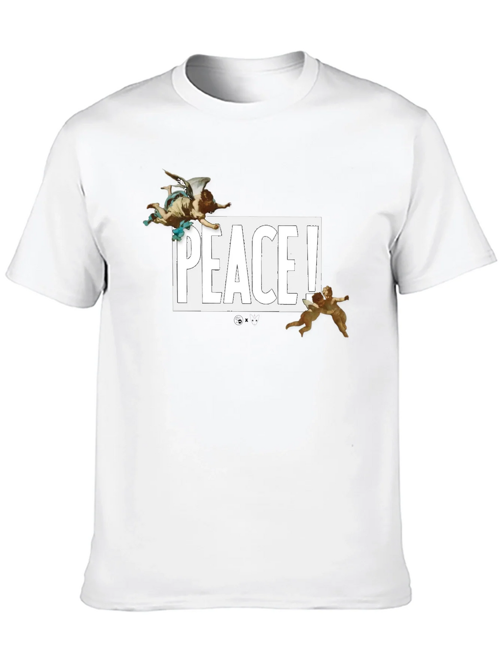 Peace Angel Graphic Tee - Black Cotton T-Shirt product image 5